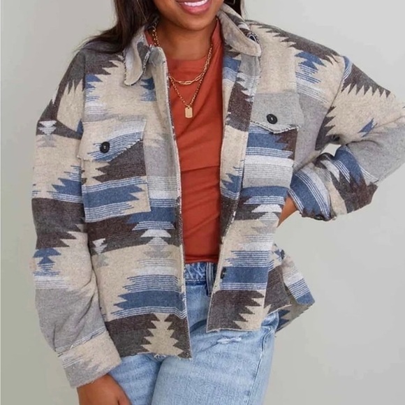 La Miel Aztec Shacket Size S - Picture 1 of 8